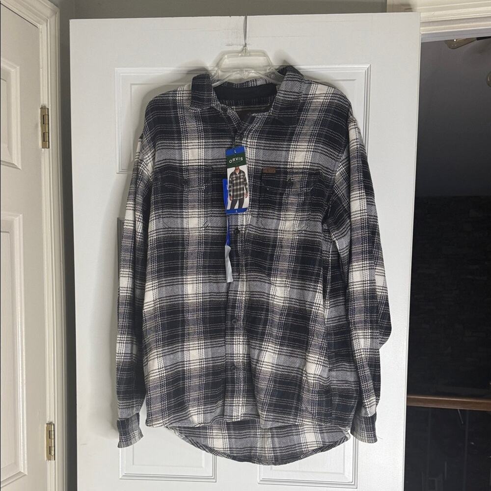 Orvis Men's Black and White Plaid Shirt. Shacket.  Large. NWT